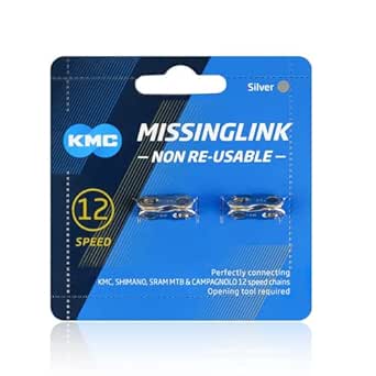 KMC Missing Link Re-Usable Bike Chain 12 Speed Silver (New Blue Packing)