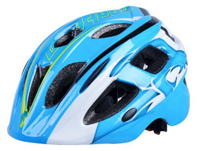 Kid's Bike Helmet - Blue/White Barracuda - Medium 52-56cm