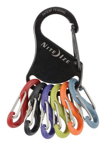 Nite Ize KeyRack S-Biner Identification Keychain w/ 6 Colour-Coded S-Carabiner Clips