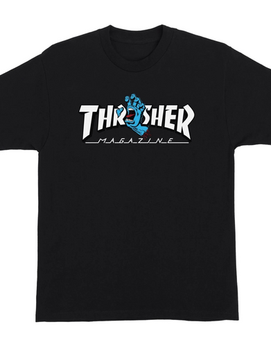 SANTA CRUZ X THRASHER SCREAMING LOGO S/S TEE - BLACK - Small