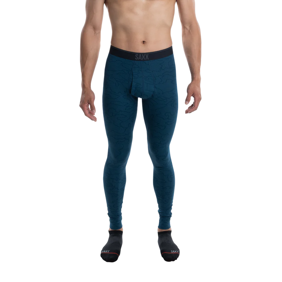 SAXX Quest Quick Dry Mesh Baselayer Tights - Camo Jacquard Blue